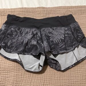 lululemon athletica Black and Gray Patterned Women's Athletic Shorts